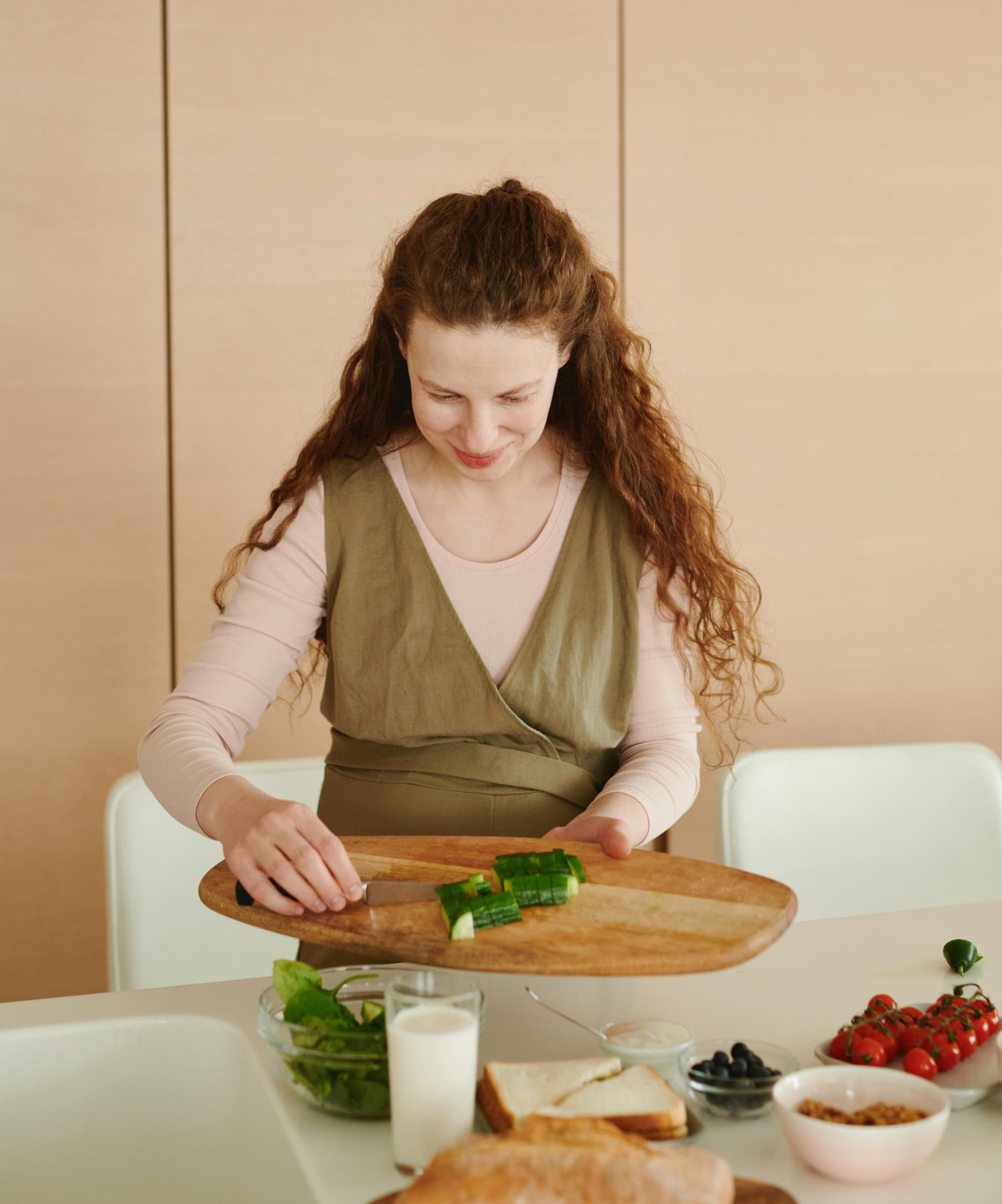 Person preparing healthy meal