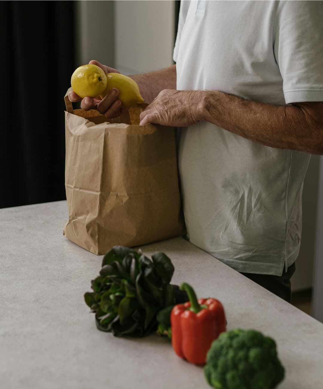 Grocery bag with fresh produce