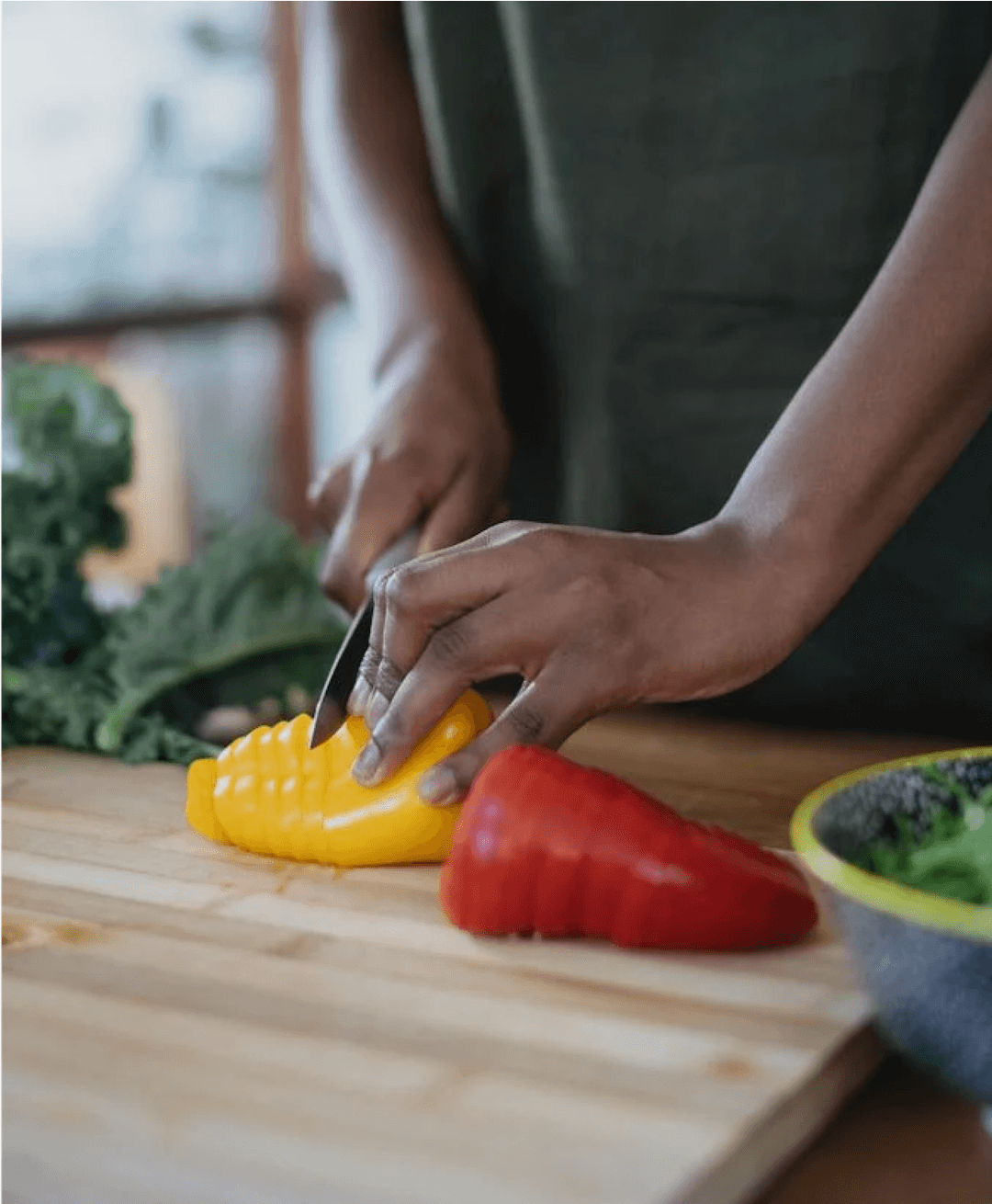 Person preparing healthy food